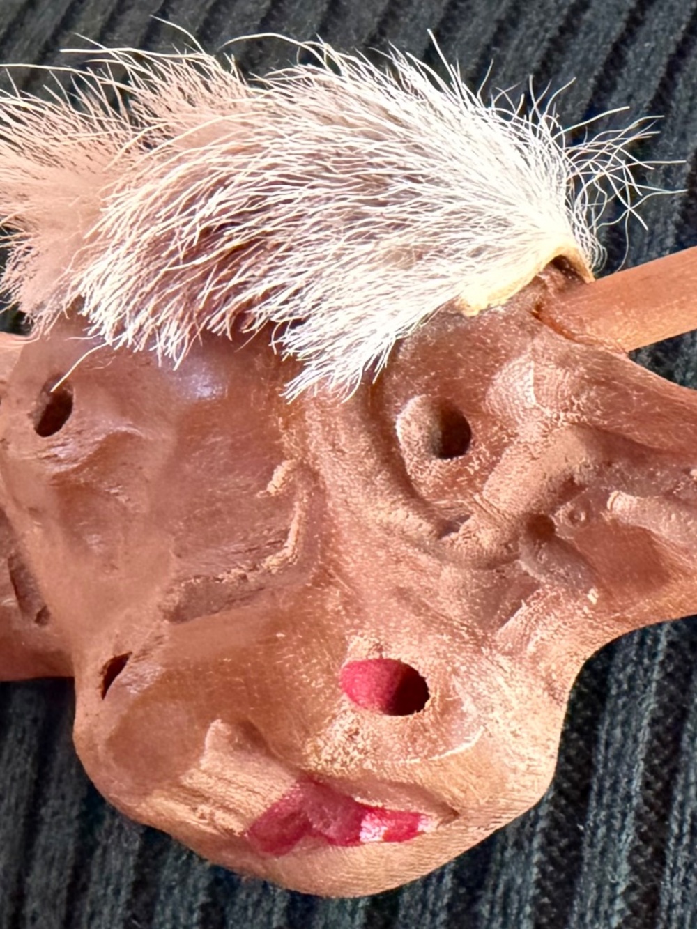 1940s Elzac Carved Wood Bull Brooch